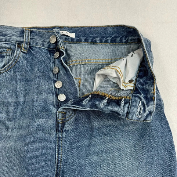 Pacsun Button Fly Straight Leg Jeans Womens Size 27 Medium Blue High Rise - Picture 13 of 13